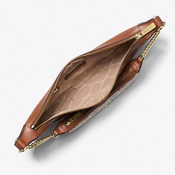 MICHAEL KORS Hollis Medium 2-in-1 Pebbled Leather and Logo Jacquard Shoulder Bag - Picture 2 of 16